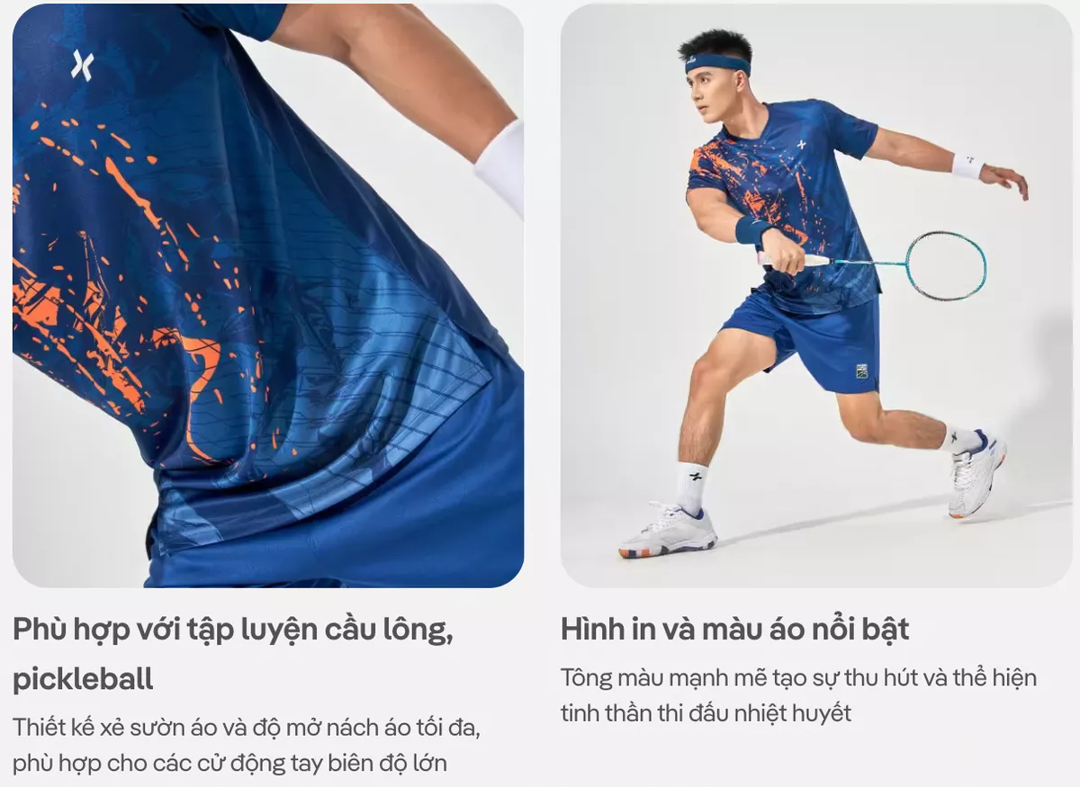 Áo thun thể thao nam cầu lông, Pickleball IN Abstract Graphic thấm hút, nhanh khô, thoáng khí Coolmate