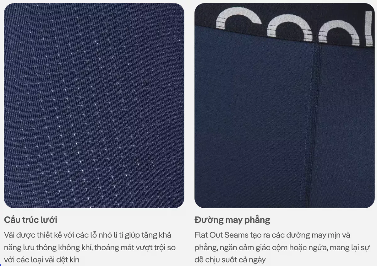 [MUA 3 TẶNG 1 QUẦN LÓT BẤT KÌ]Combo 3 Quần Lót Nam dáng Trunk AirMesh co giãn, thoáng mát, nhanh khô Coolmate