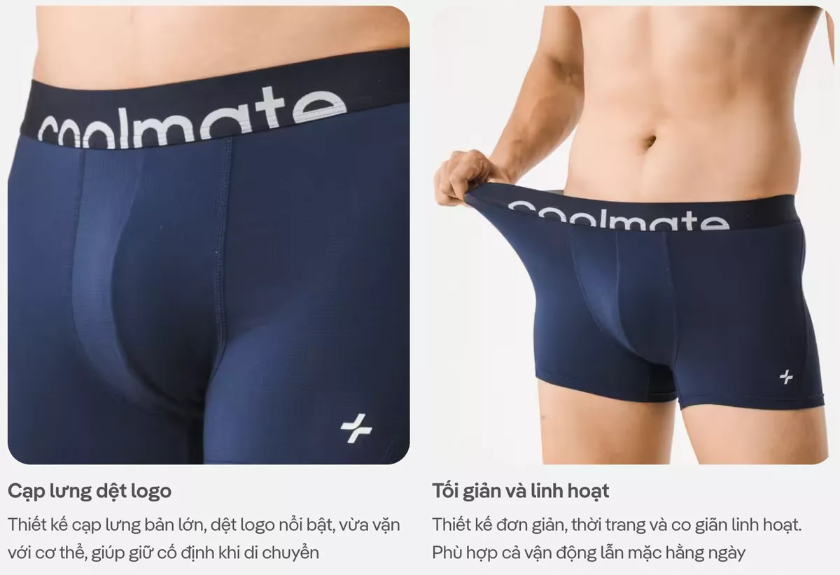 [MUA 3 TẶNG 1 QUẦN LÓT BẤT KÌ]Combo 3 Quần Lót Nam dáng Trunk AirMesh co giãn, thoáng mát, nhanh khô Coolmate
