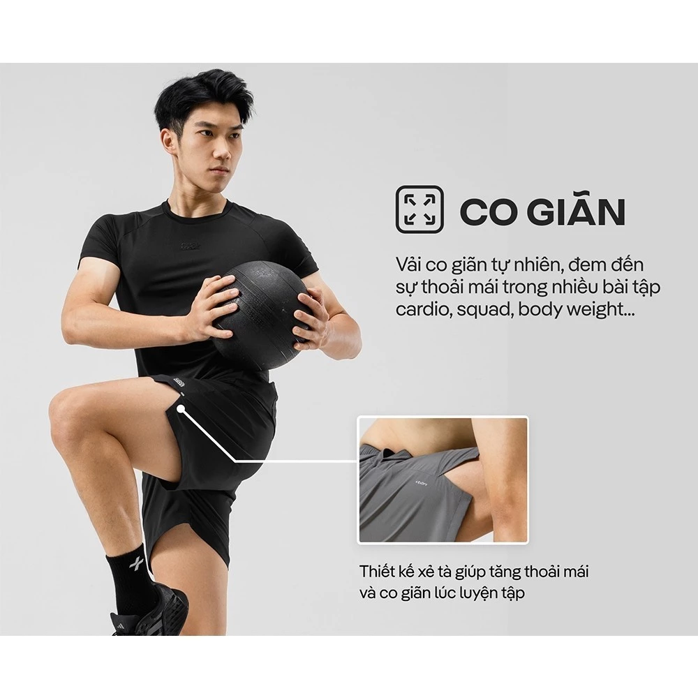 Set thể thao pickleball Áo Training Comfort và Quần Short 5 inch Essentials co giãn Coolmate