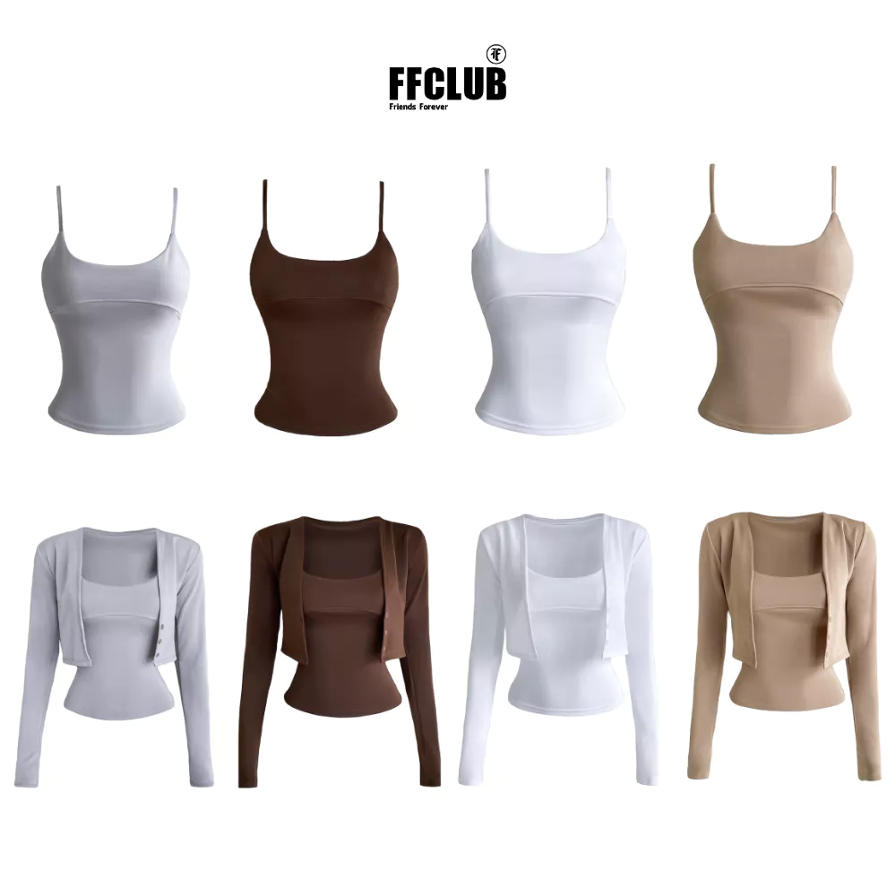 Set Tanktop 2 Dây thun Poly có Chiết eo FFCLUB