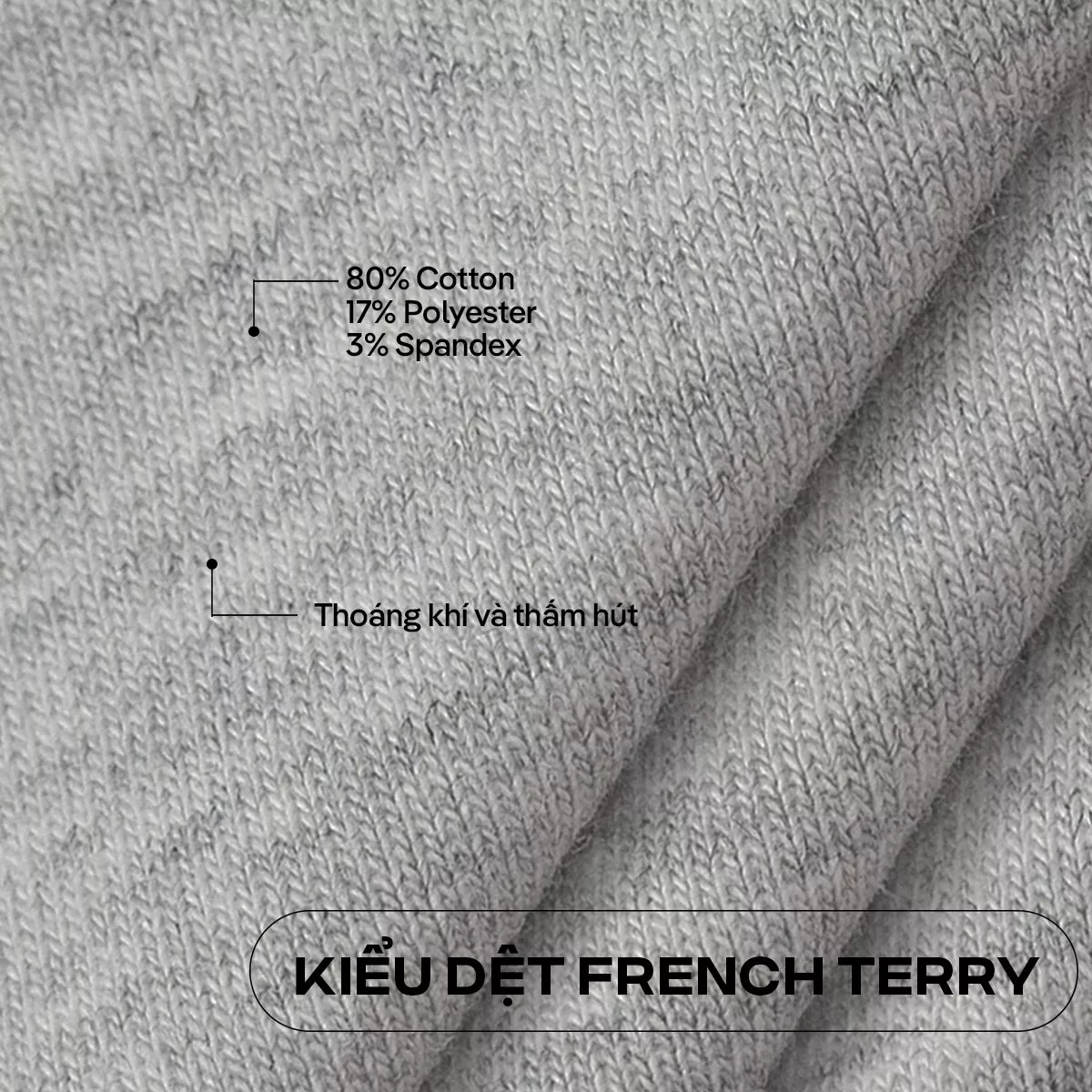 Quần đùi cotton, quần Short Nam New French Terry V2 co giãn cạp chun có khoá kéo Coolmate