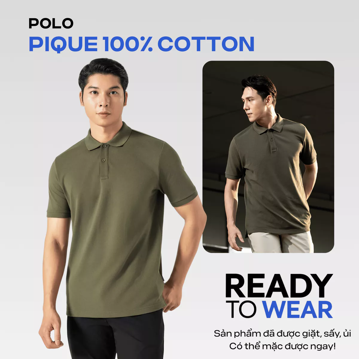 Áo Polo nam Pique Basic Cotton 100% Ready To Wear thoáng mát, vải mềm thoải mái Coolmate