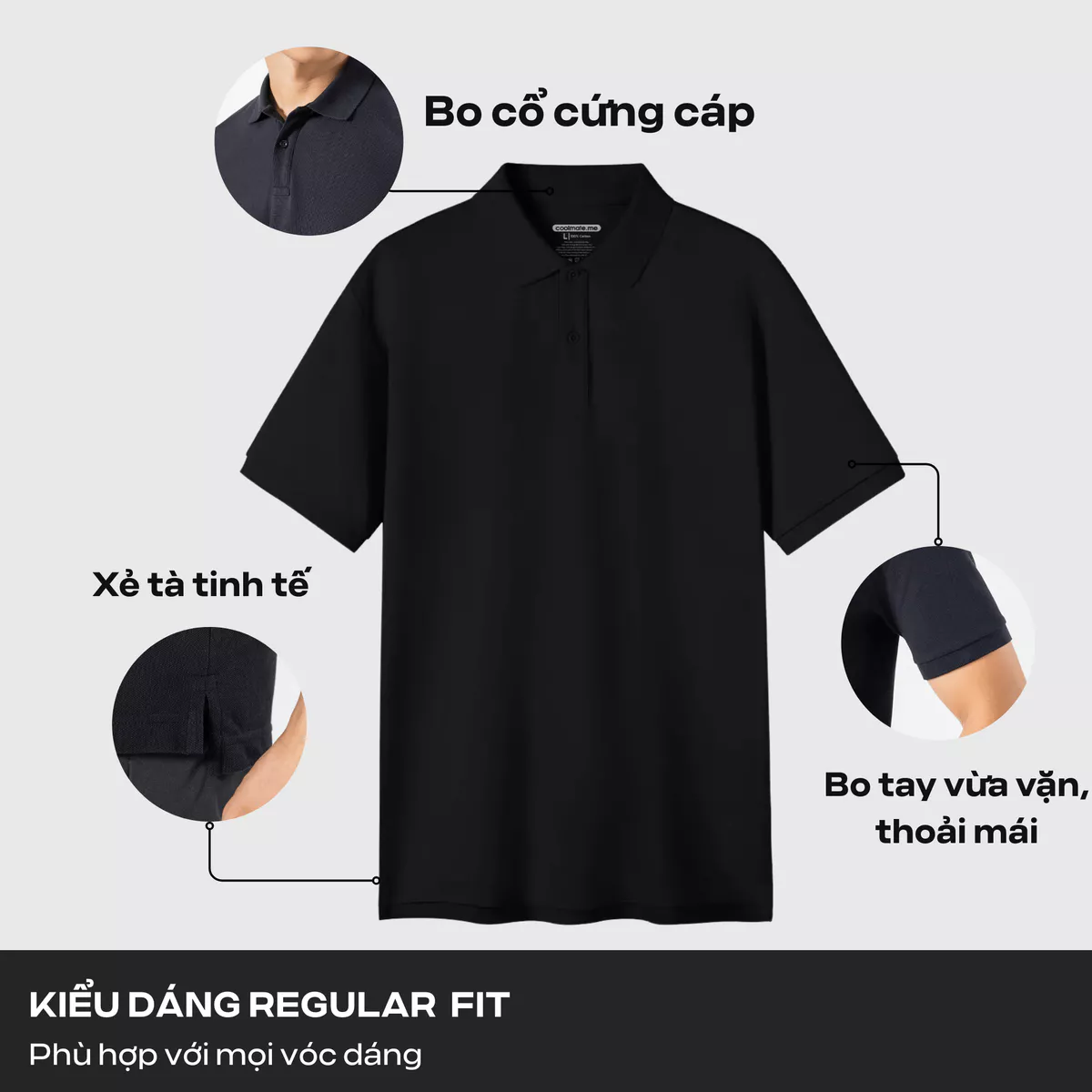 Áo Polo nam Pique Basic Cotton 100% Ready To Wear thoáng mát, vải mềm thoải mái Coolmate