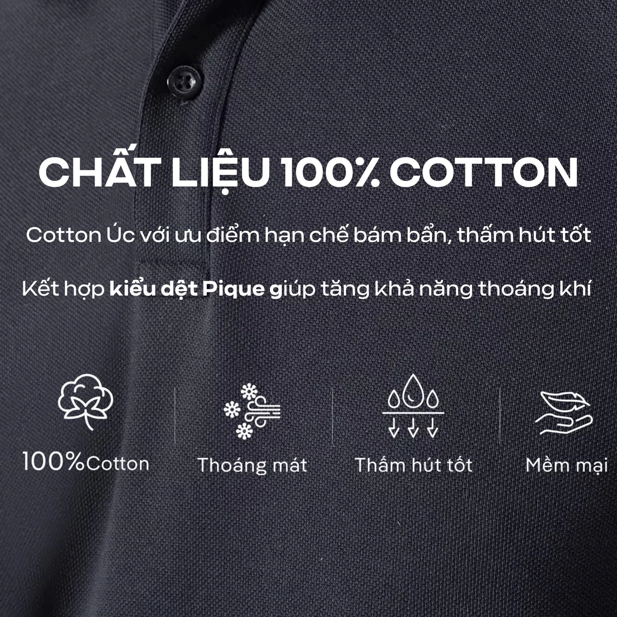 Áo Polo nam Pique Basic Cotton 100% Ready To Wear thoáng mát, vải mềm thoải mái Coolmate