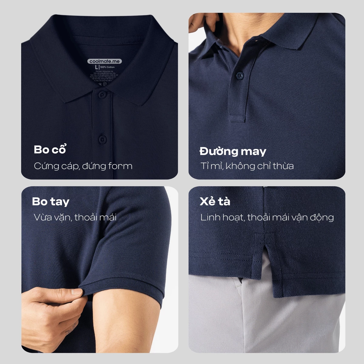 Áo Polo nam Pique Basic Cotton 100% Ready To Wear thoáng mát, vải mềm thoải mái Coolmate