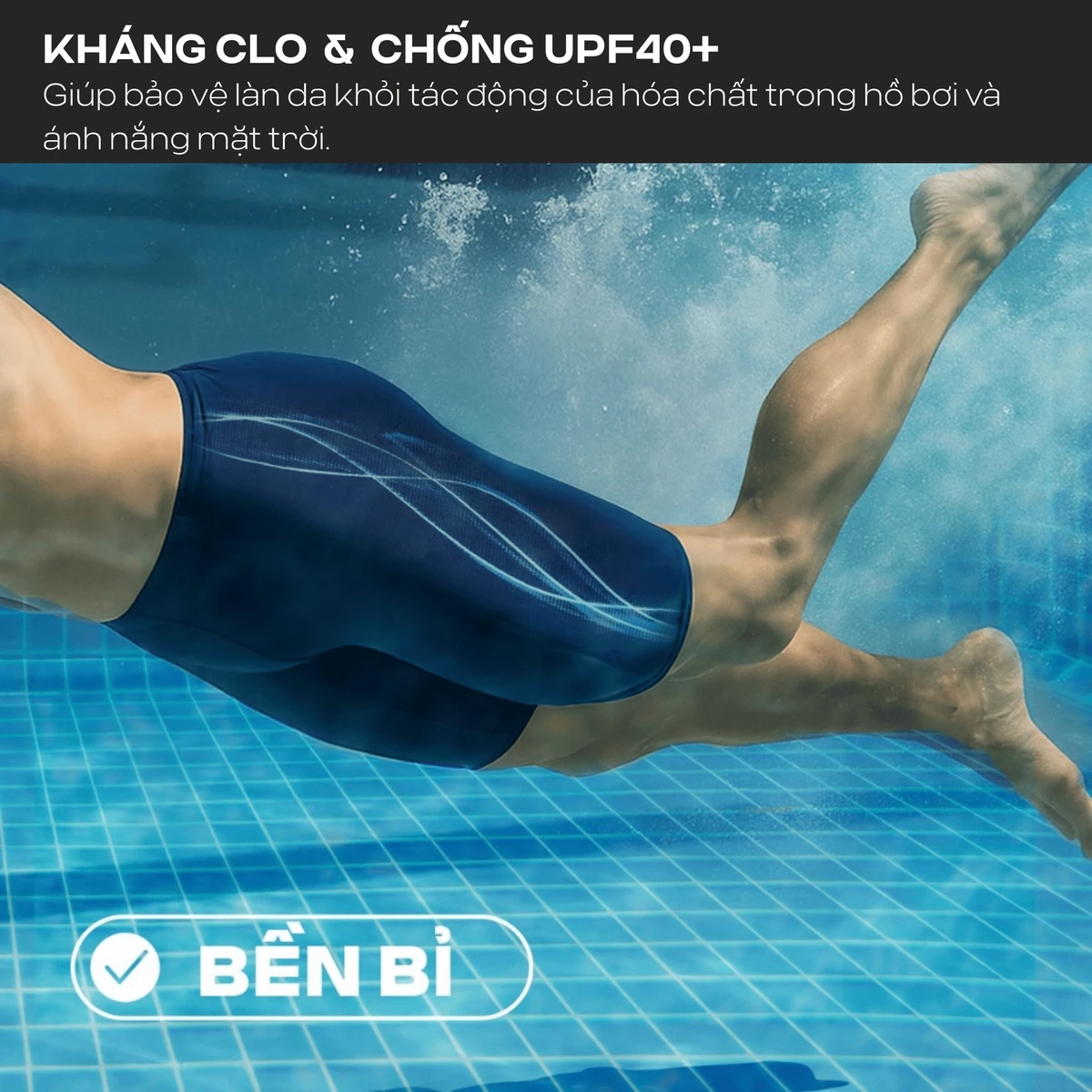 Quần bơi nam Splice Jammer 9inch bền bỉ, nhanh khô, chống bám nước, chống UV, đồ đi biển Coolmate
