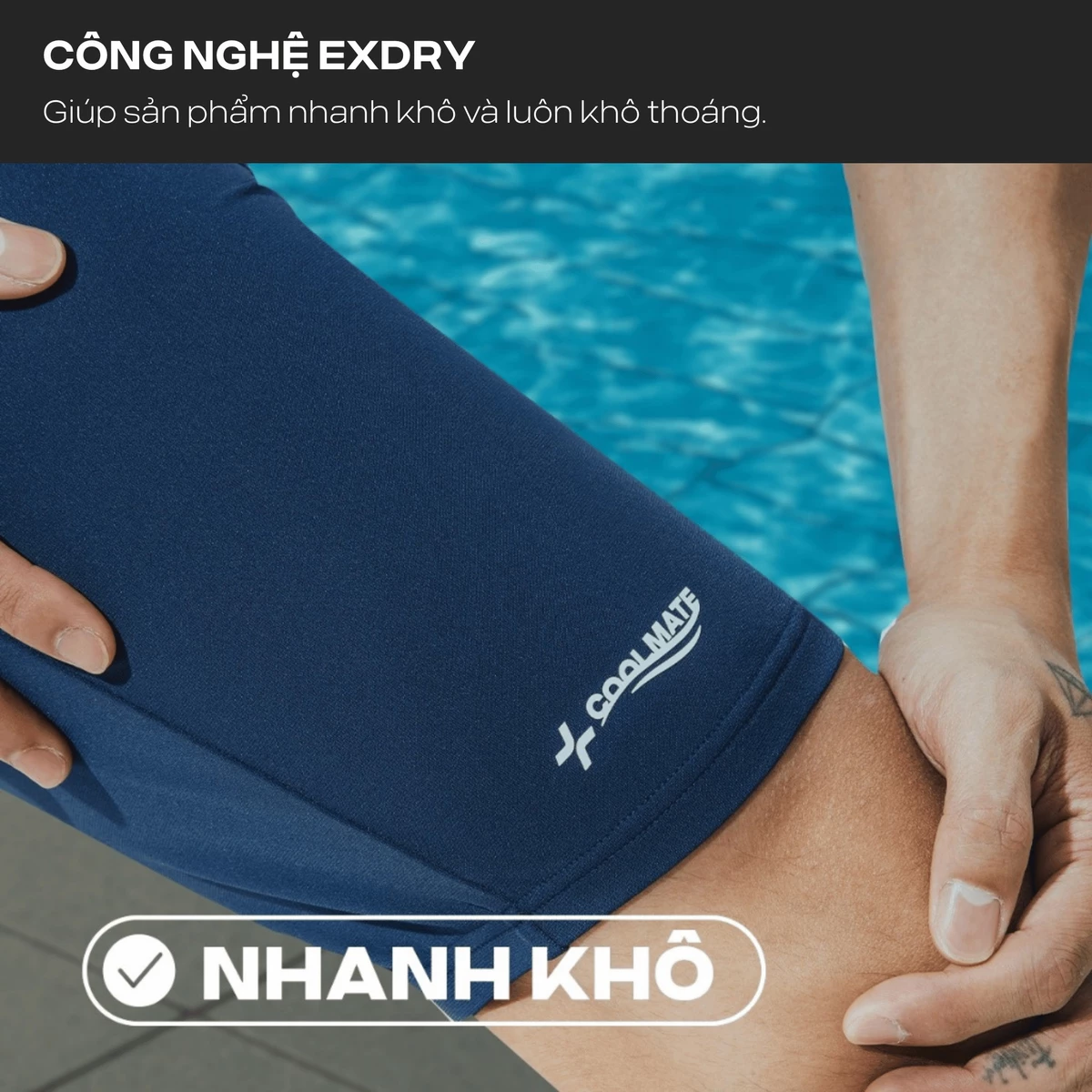 Quần bơi nam Splice Jammer 9inch bền bỉ, nhanh khô, chống bám nước, chống UV, đồ đi biển Coolmate