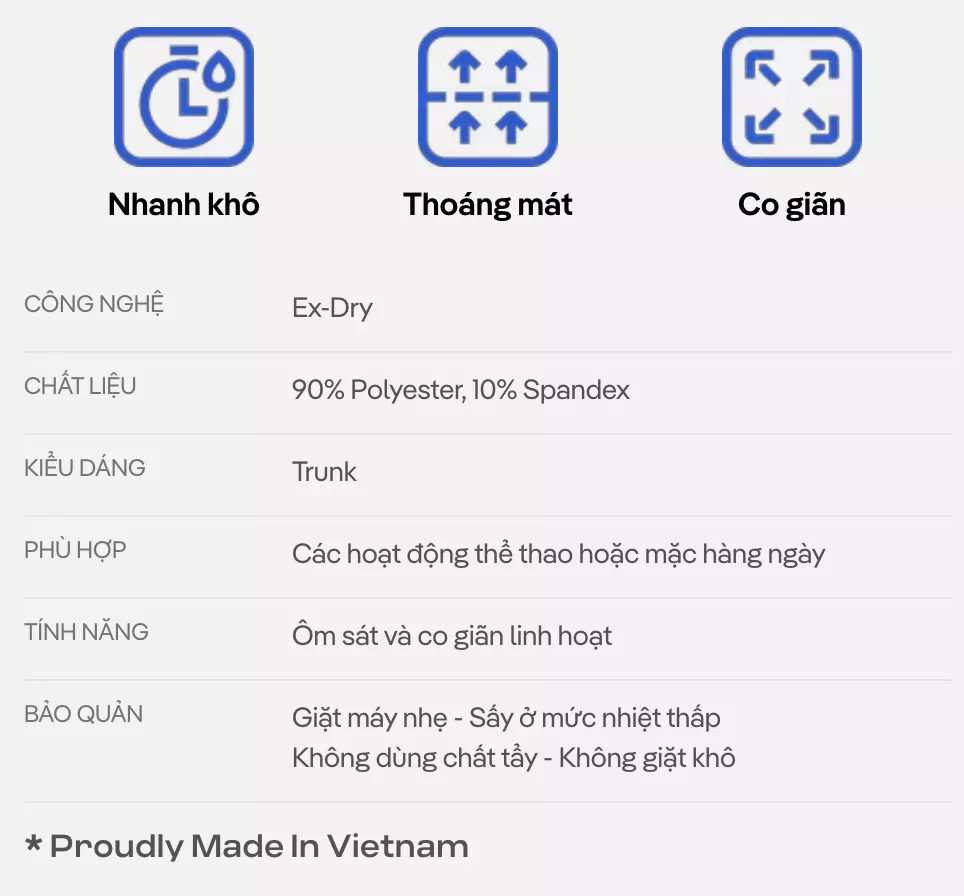 Quần Lót Nam Trunk AirMax Mesh Thoáng mát, Nhanh Khô, Co giãn - Coolmate