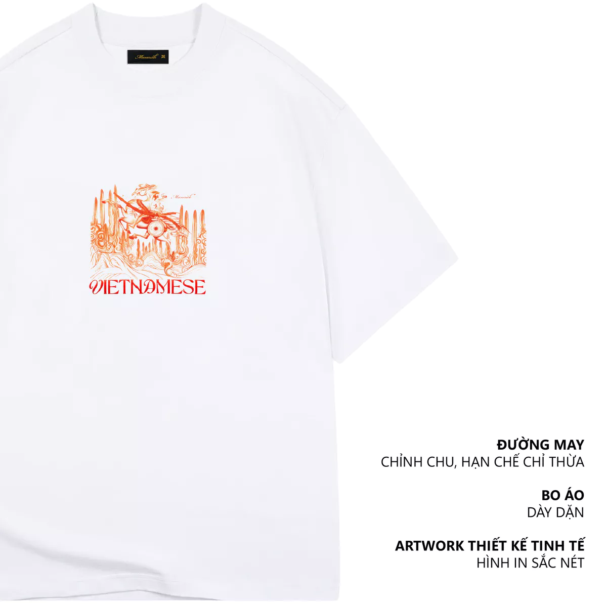 Áo Thun MVRK Thánh Gióng Việt Nam Form Boxy 250 GSM 100% Cotton Style Basic