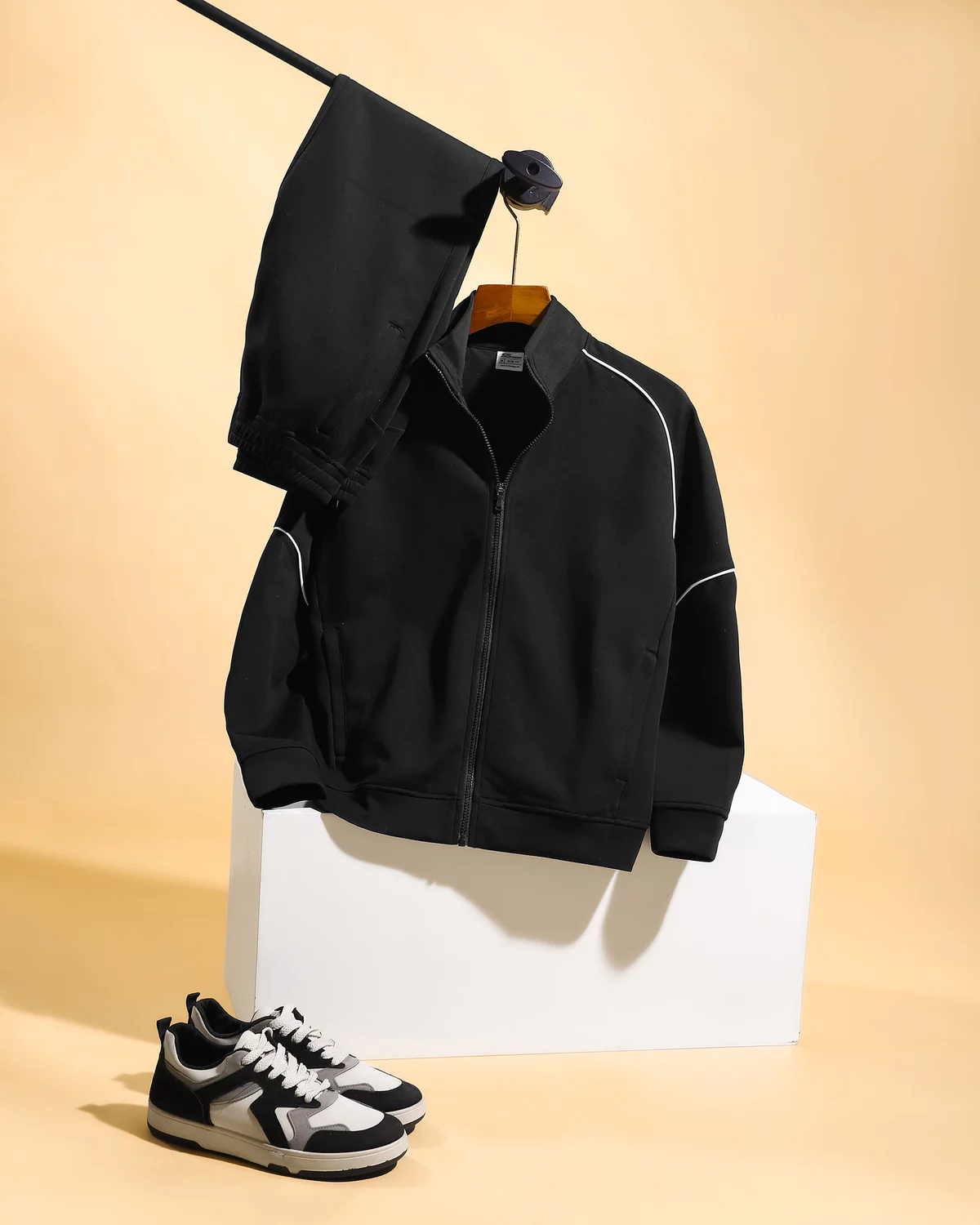 Quần Áo Nỉ Khóa Nam ZIP-STRIPE S-WARM 5S FASHION Cao Cấp, Phối Line Khỏe Khoắn MBNKR5027