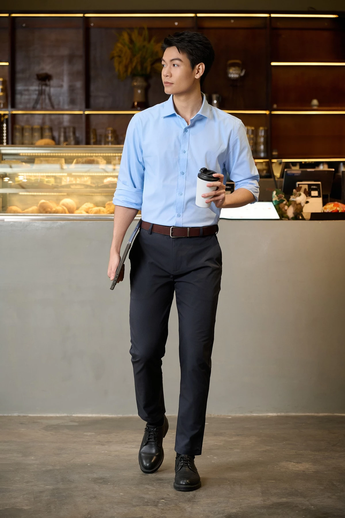 [TẶNG TẤT COTTON]Áo sơ mi nam dài tay Modal Essential mềm mại, thoáng khí Áo đi làm đi chơi dạo phố Coolmate