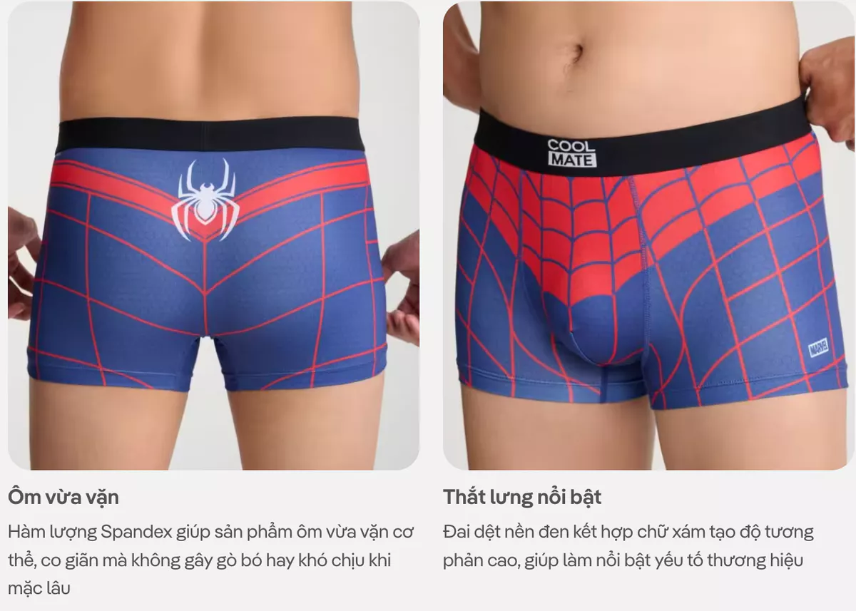 Combo 5 quần lót nam Trunk siêu anh hùng thoáng khí Coolmate [BST MARVEL]