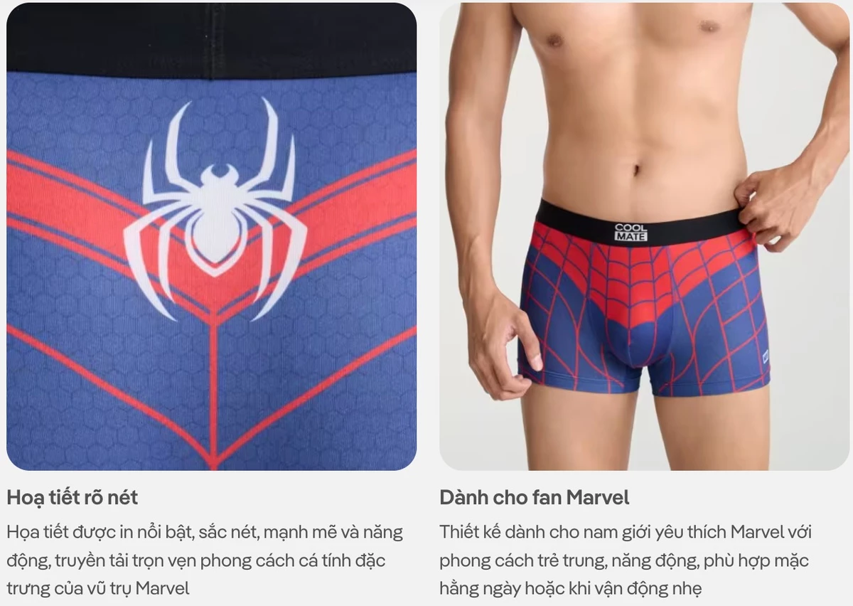 Combo 5 quần lót nam Trunk siêu anh hùng thoáng khí Coolmate [BST MARVEL]