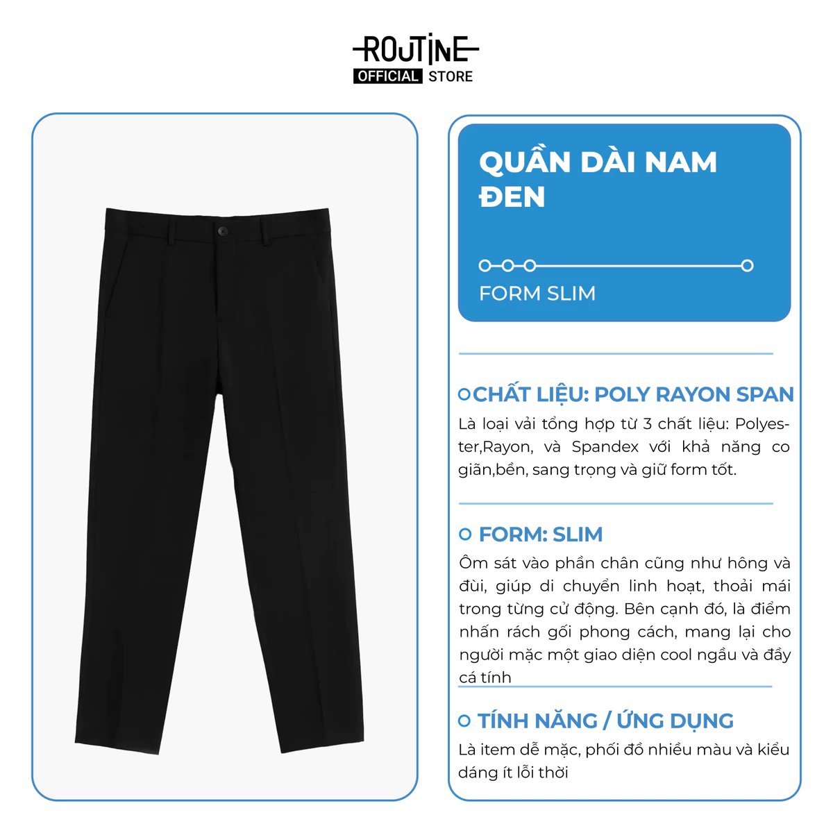 [UP TO 15%++] Quần Tây Dài Nam Trơn Form Slim - Routine 10F24PFO044