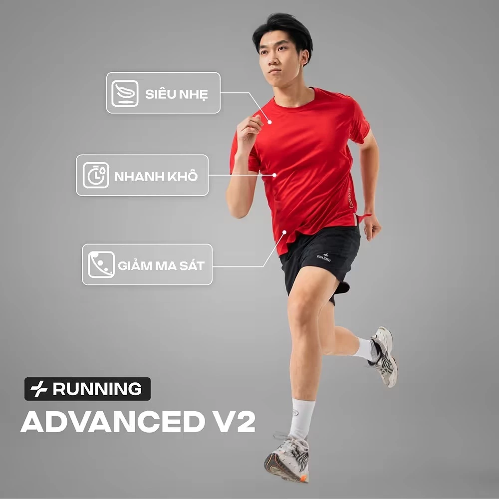Combo 2 áo thun nam thể thao chạy bộ Essentials Fast & Free Run II siêu nhẹ Coolmate