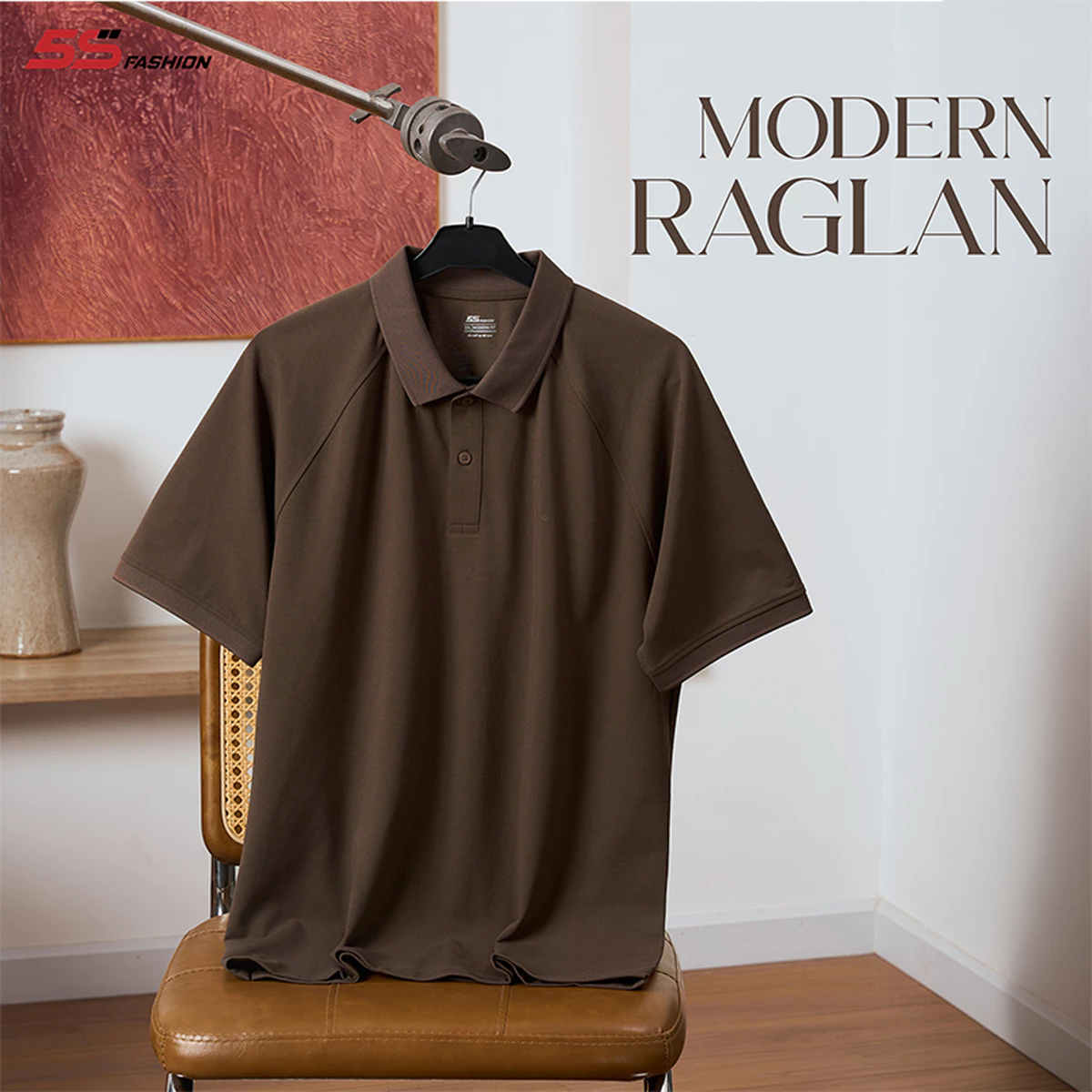 Combo 2 Áo Polo Nam RAGLAN 5S FASHION, Mềm Mát, Lịch Lãm, Sang Trọng 2C-M0APC26100