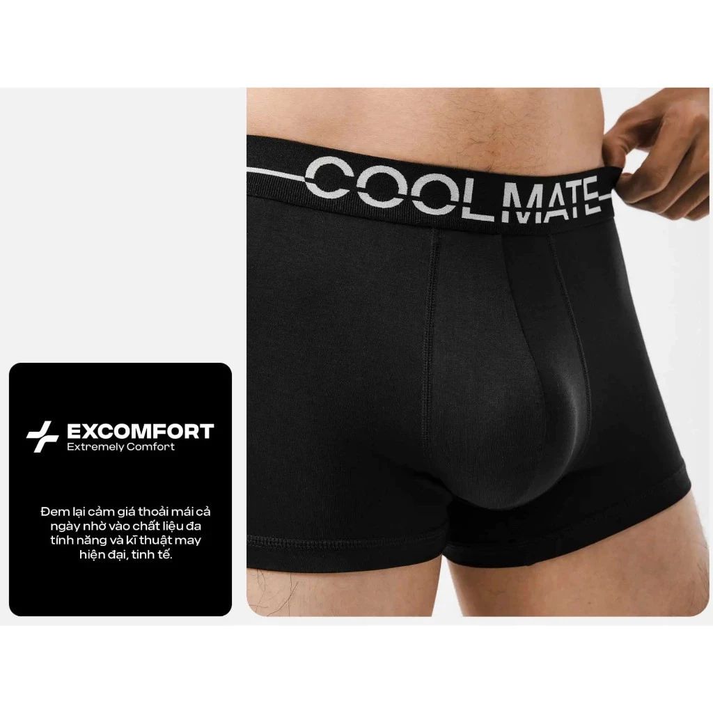 [MUA 2 GIẢM 5%]Combo 3 Quần lót Nam Trunk Ex-Comfort Modern Bamboo màu Xanh Coban mềm mại kháng khuẩn Coolmate