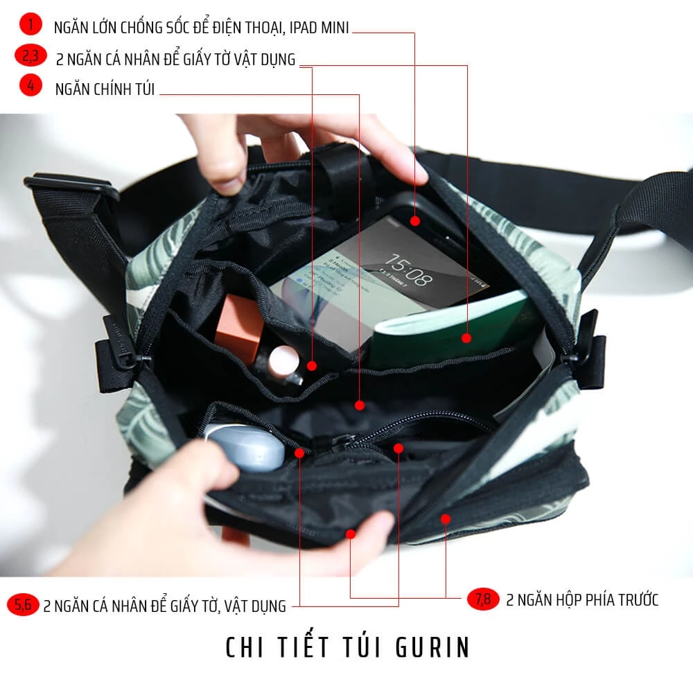 Túi bao tử - Túi đeo hông cao cấp Back To Basic - GURIN ISHI [bản giới hạn] chống thấm tốt, nhiều ngăn