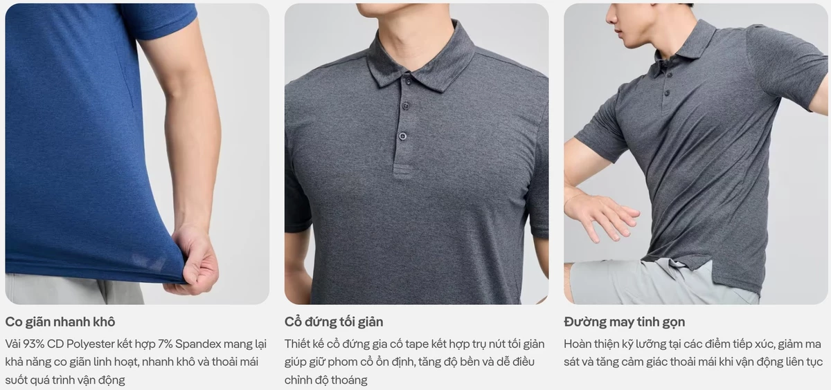 [TẶNG COMBO 2 ĐÔI TẤT]Set đồ đa năng đi chơi, thể thao Áo Polo Quick Dry Active+quần 7inch thấm hút, thoáng mát Coolmate