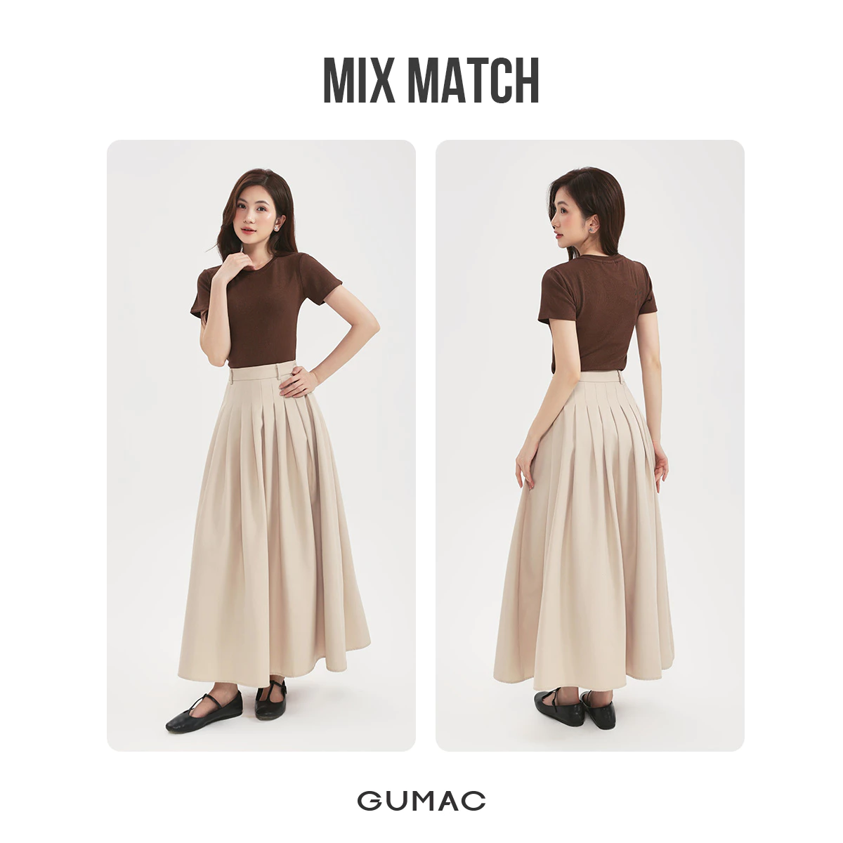 [NHẬP MÃ AFFNXY4 GIẢM 39K] Áo Thun Nữ Baby Tee GUMAC Áo Phông Nữ Form Ôm Cổ Tròn Chất Thun Gân Co Giãn Tôn Dáng LATE0602