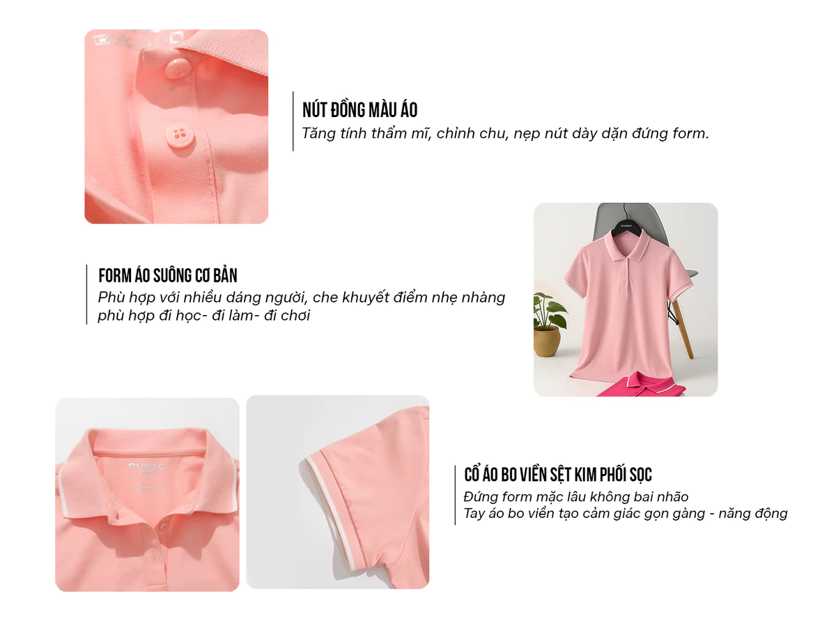 [NHẬP MÃ AFFNXY4 GIẢM 39K] Áo Polo Nữ GUMAC Cotton TICI Áo Thun Có Cổ Tay Ngắn Thanh Lịch Công Sở Thể Thao PLE03028