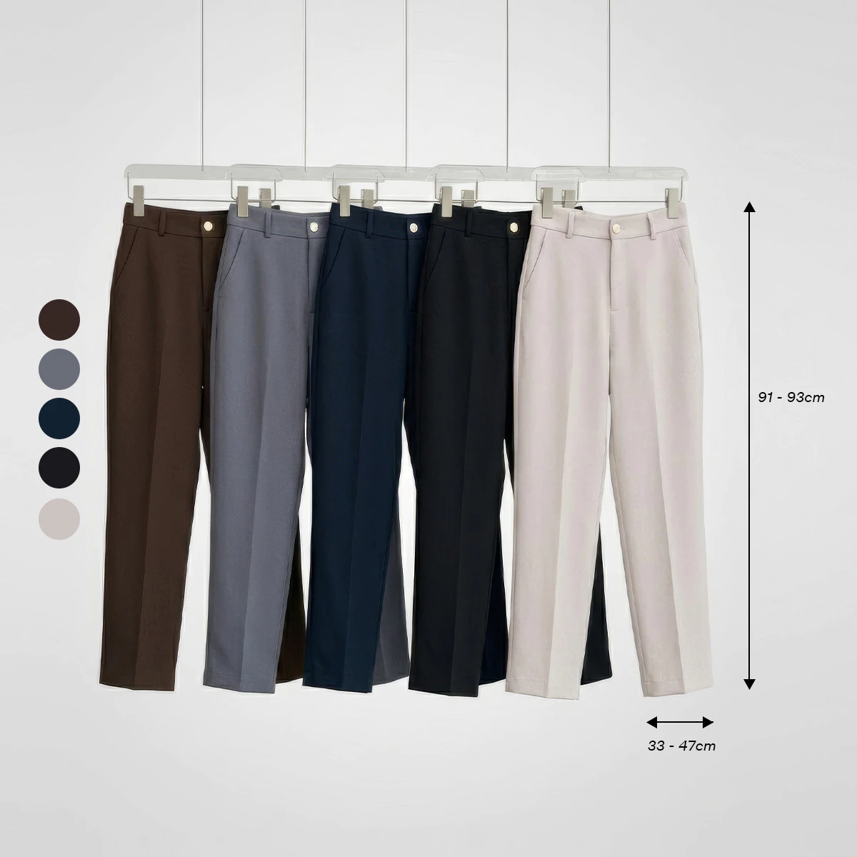 [MUA 2 GIẢM 80K] Quần Tây Nữ Ống Đứng 91cm GUMAC Quần Baggy Công Sở Lưng Cao Bigsize Cài Khuy Chất Tuyết Mưa LQE0819