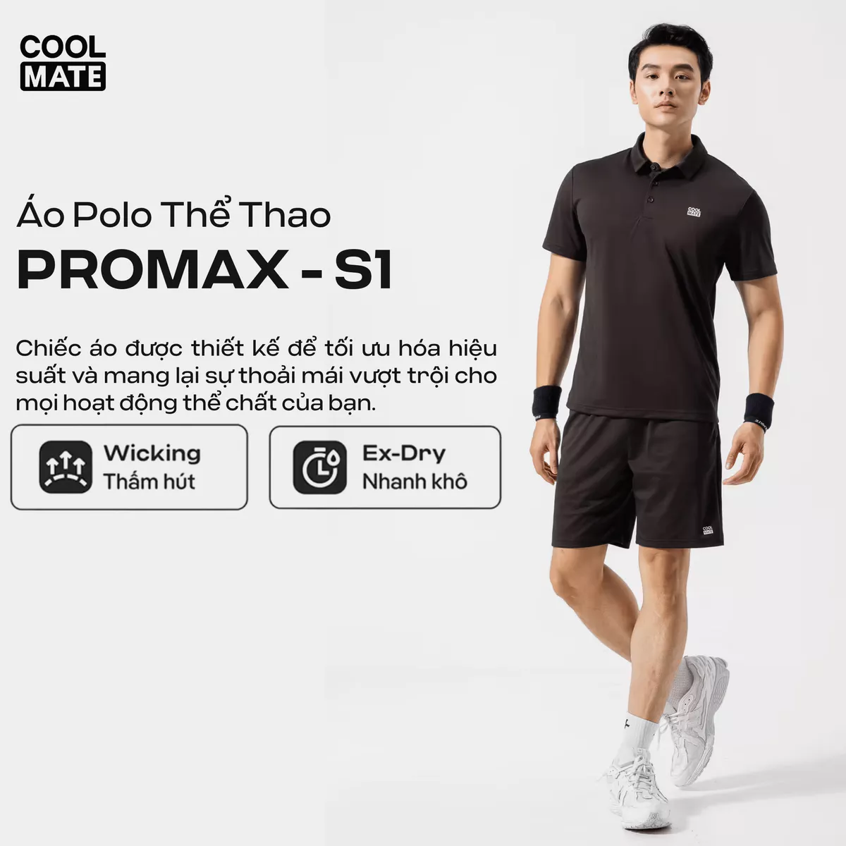 [TẶNG TẤT]Combo 03 Áo Polo thể thao nam ProMax-S1, Áo đa năng Gym Chạy bộ Pickleball thoáng KHÍ Coolmate
