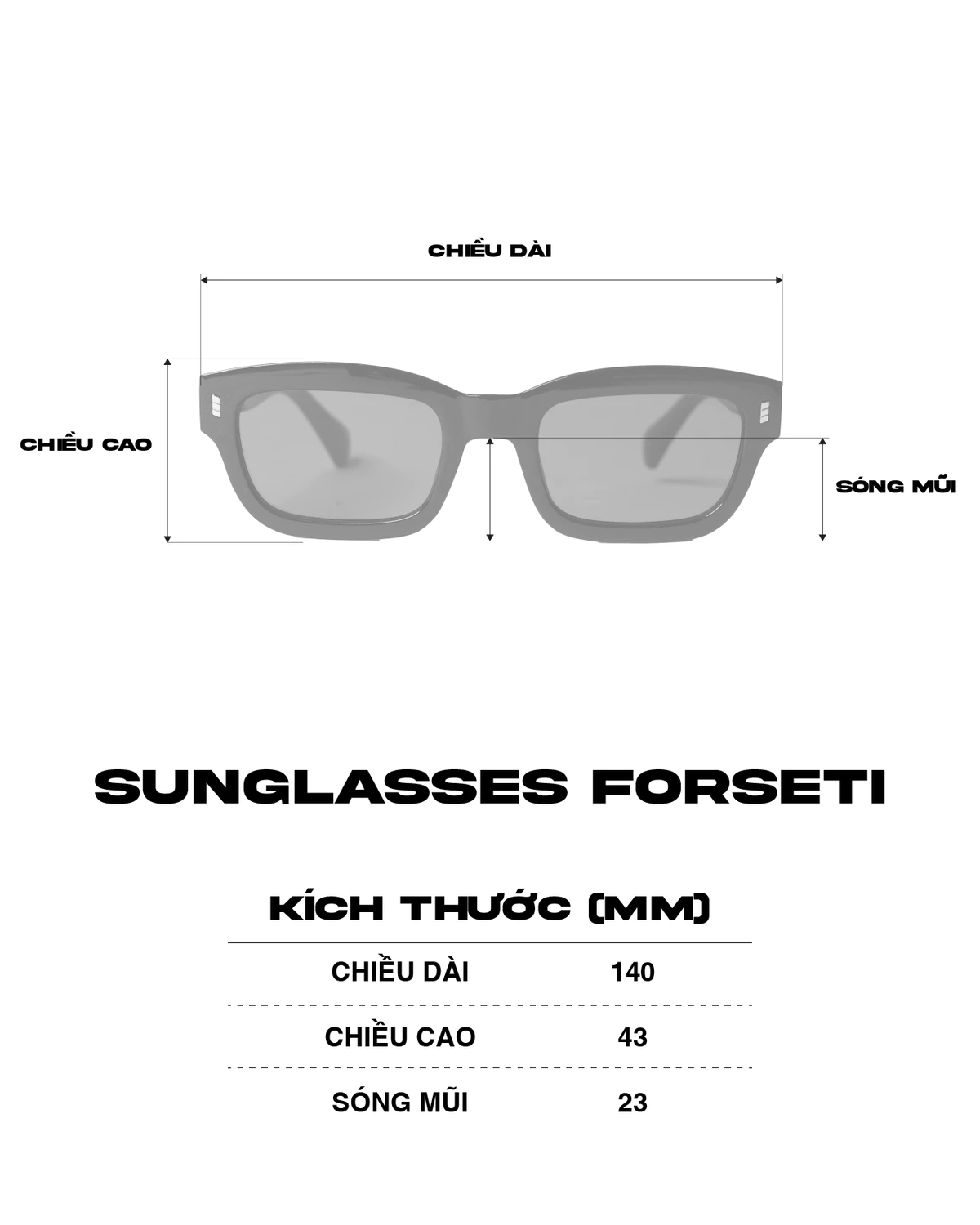 TUM MACHINES - MẮT KÍNH MÁT MÀU ĐEN - FORSETI SUNGLASS