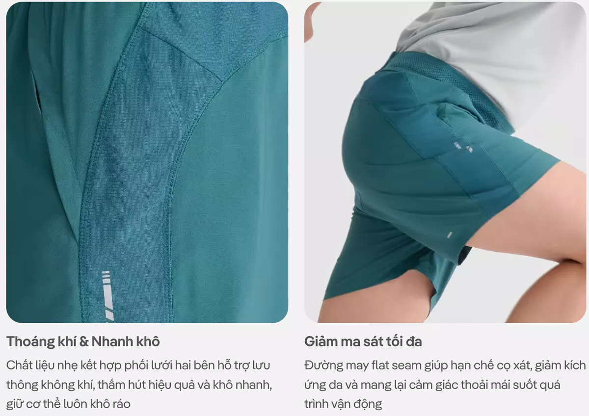 [MUA 2 GIẢM 20%]Quần short nam thể thao chạy bộ Swift Run thoáng khí, thoải mái Coolmate