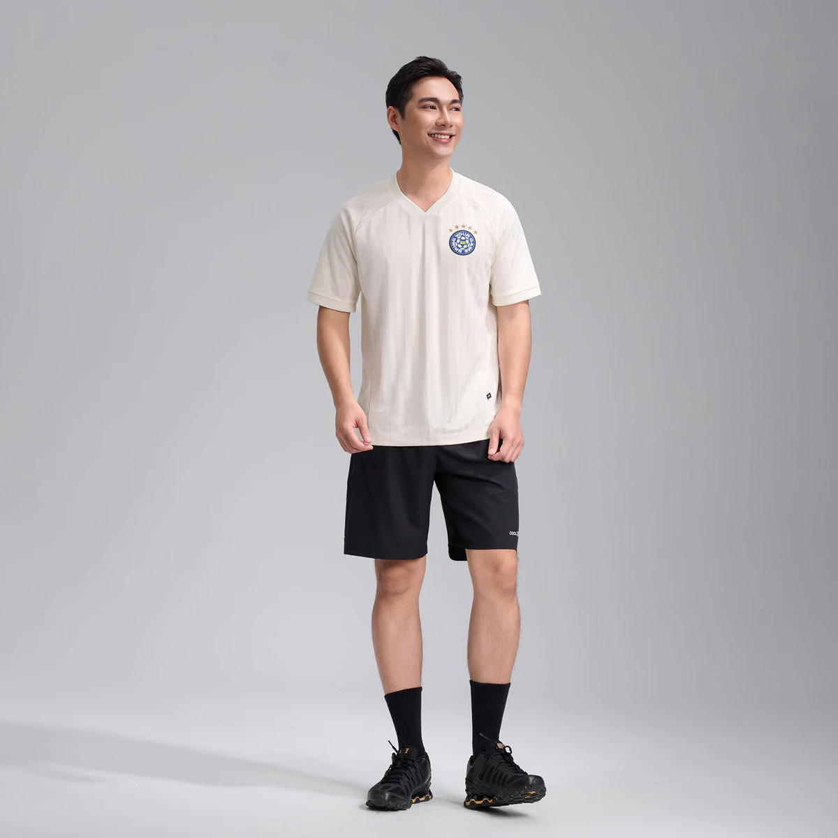[VOUCHER 50%]Áo thun nam cổ V Jacquard Exdry ProActive World Cup áo đa năng thể thao bóng đá, mặc hàng ngày COOLMATE