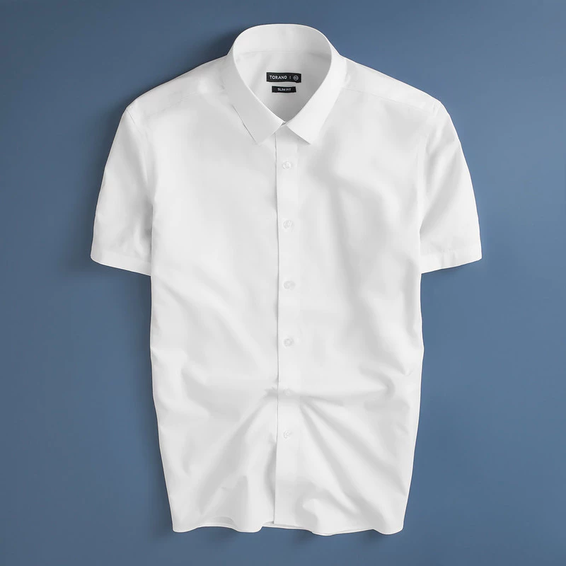 Sơ mi ngắn tay SHORTS SLEEVE SHIRTS TORANO trơn, thêu logo ở nẹp cúc lịch sự, chống bám bụi GSTB020