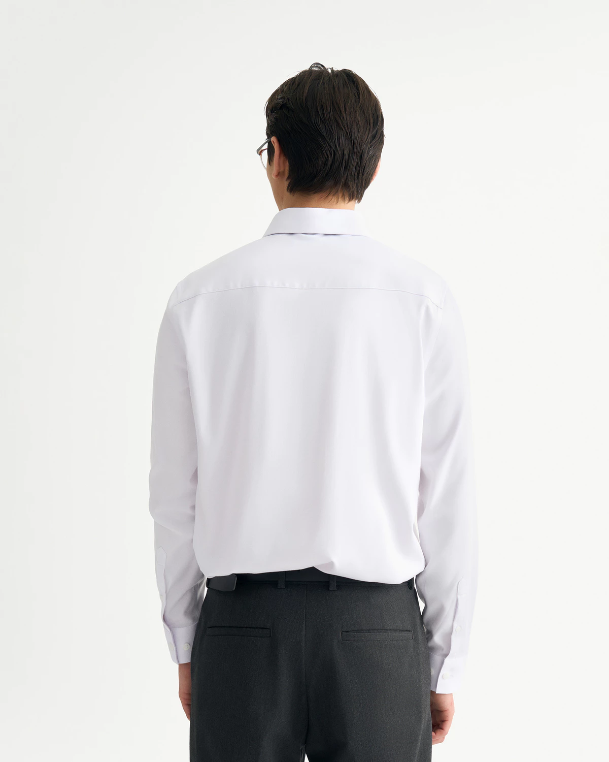 Áo Sơ Mi Nam Công Sở Tay Dài Trắng Trơn Form Fitted - Routine 10S26SHL054