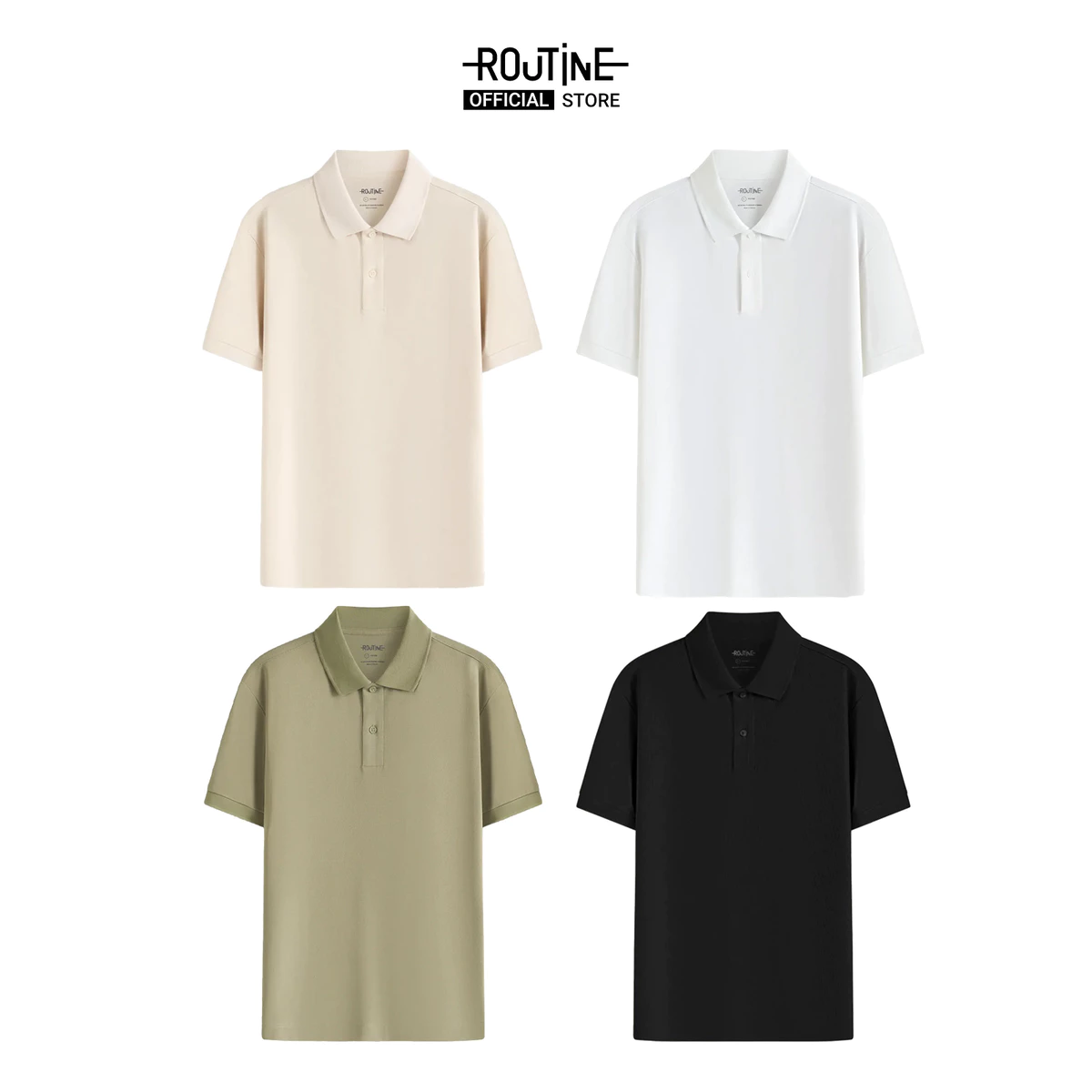 [UP TO 15%++] Áo Polo Trơn Tay Ngắn Co Giãn Thoáng Mát Form Fitted - Routine 10S26POL032