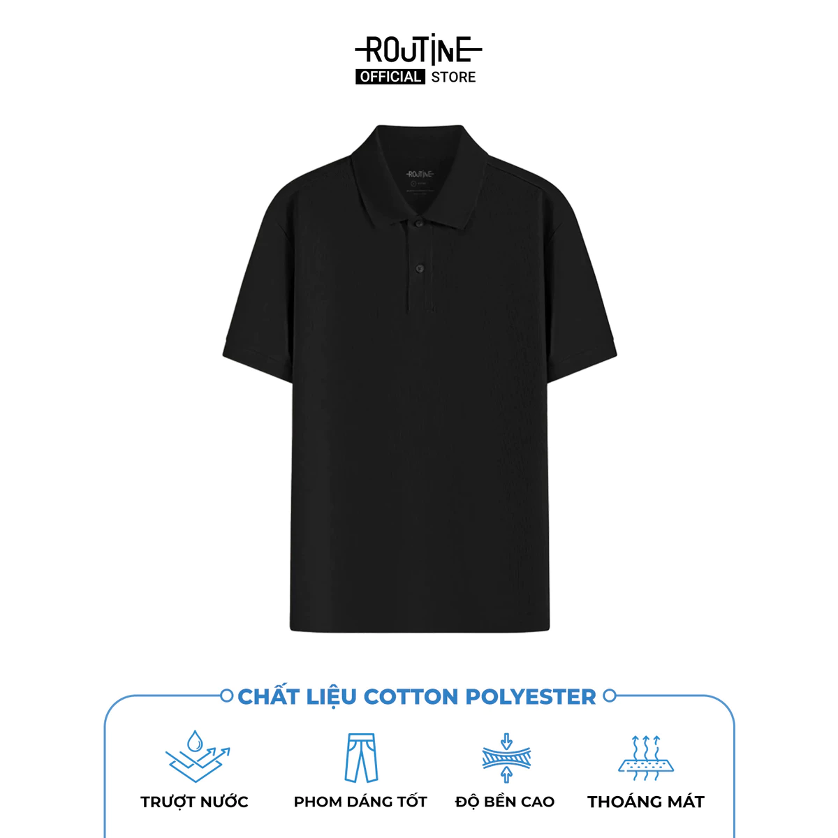 [UP TO 15%++] Áo Polo Trơn Tay Ngắn Co Giãn Thoáng Mát Form Fitted - Routine 10S26POL032