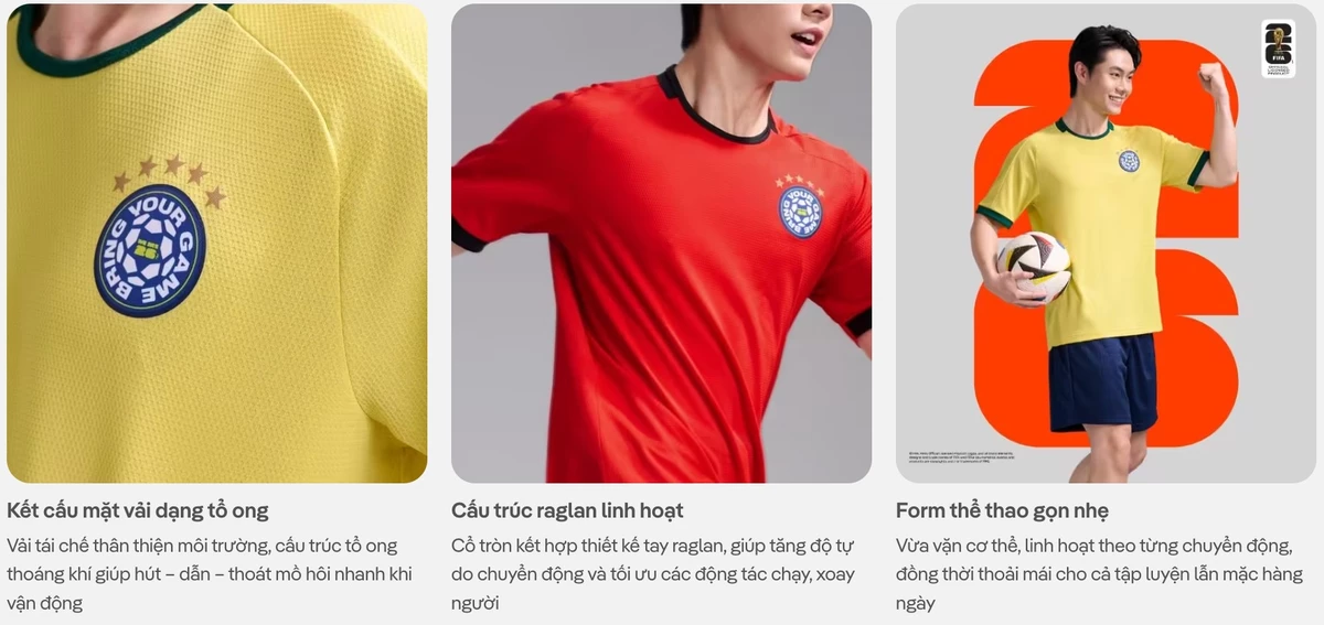 [VOUCHER 45%]Set World Cup Exdry Performance Áo thun phối bo cổ Quần short, set đa năng thể thao Coolmate