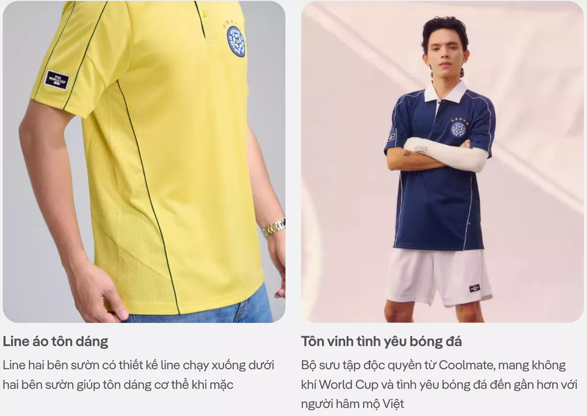 [VOUCHER 45%]Áo polo nam phối bo cổ Exdry Performance World Cup, áo đa năng thể thao, áo mặc hàng ngày COOLMATE