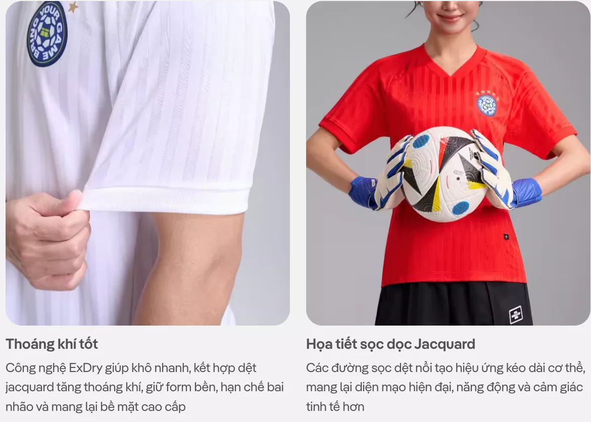 [VOUCHER 50%]Áo thun nam cổ V Jacquard Exdry ProActive World Cup áo đa năng thể thao bóng đá, mặc hàng ngày COOLMATE
