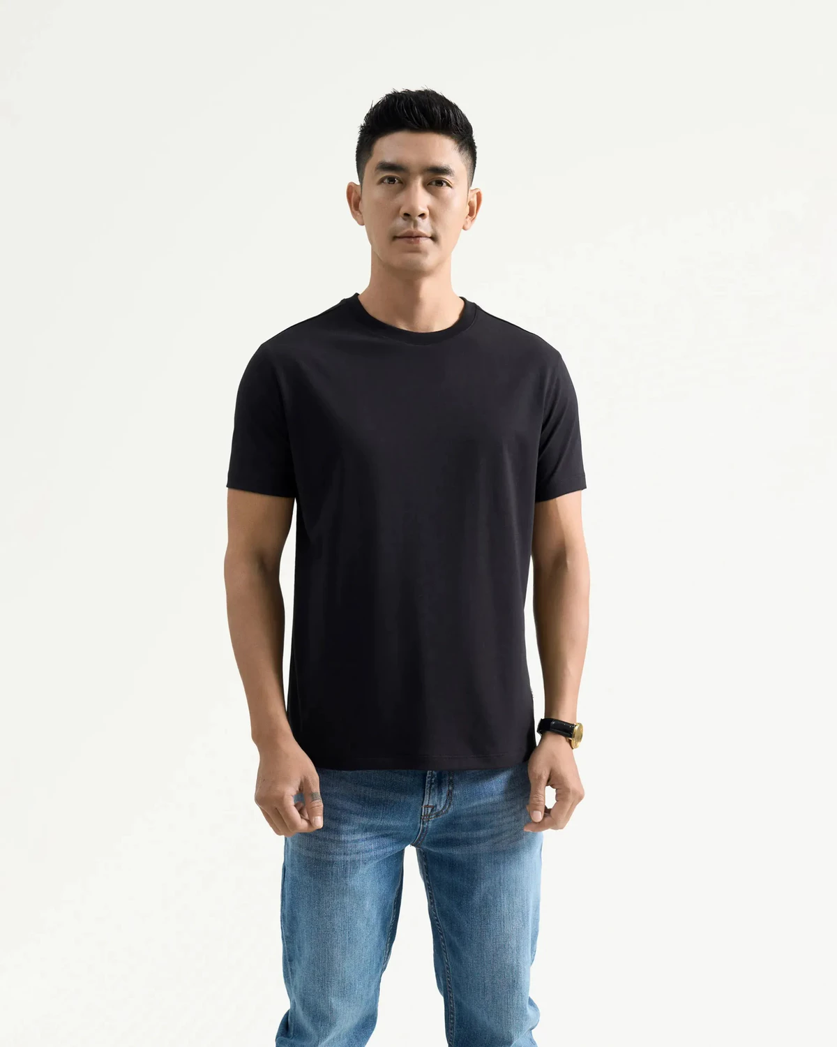 [UP TO 15%++] Áo Thun Trơn Basic Tay Ngắn Vải Cotton Poly Spandex Form Fitted - Routine 10S26TSS074