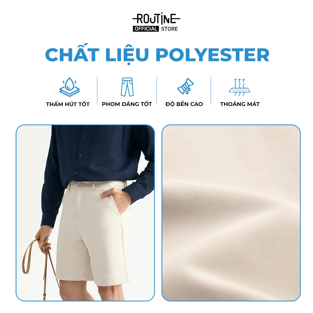 [UP TO 20%++] Quần Short Nam Trơn Vải Dobby Texture Form Straight - Routine 10S26PSH028