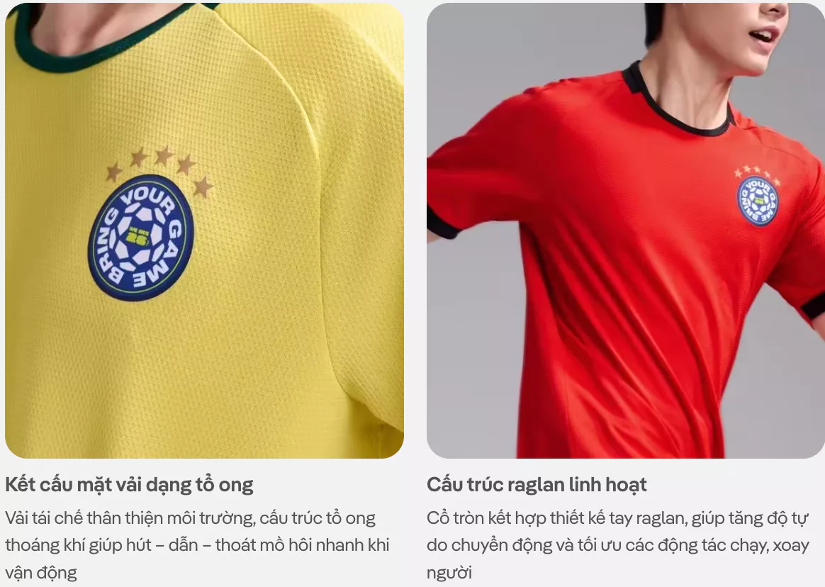 Áo thun phối bo cổ Exdry Performance World Cup, áo đa năng thể thao bóng đá, áo mặc hàng ngày COOLMATE