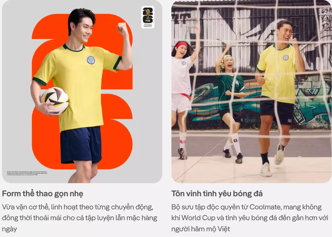 Áo thun phối bo cổ Exdry Performance World Cup, áo đa năng thể thao bóng đá, áo mặc hàng ngày COOLMATE