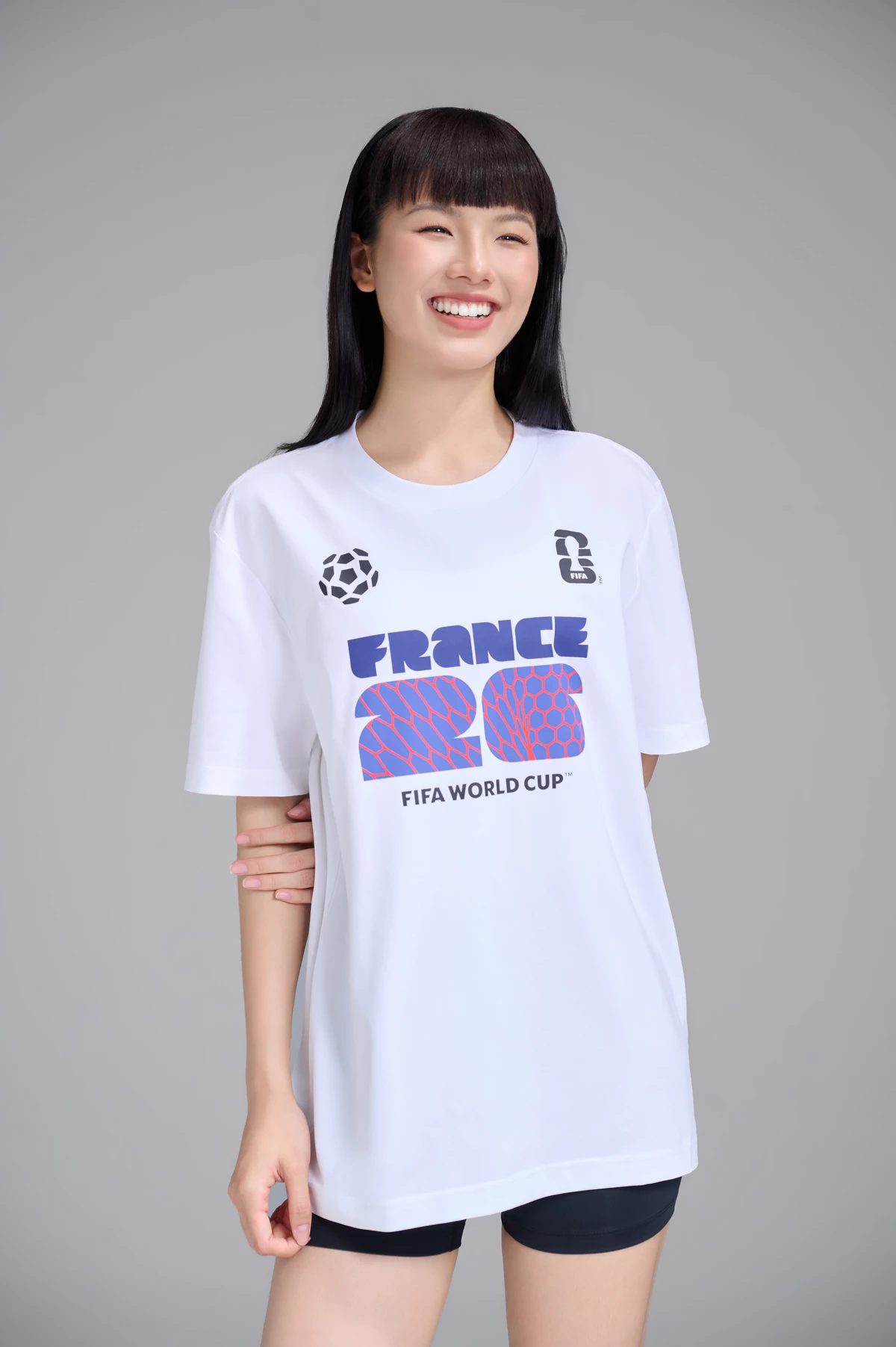 Áo thun Tshirt nam nữ Cotton Compact World Cup France Edition 26, Áo cổ vũ đội tuyển Pháp thoáng khí