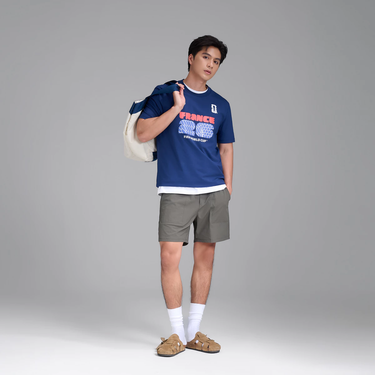 Áo thun Tshirt nam nữ Cotton Compact World Cup France Edition 26, Áo cổ vũ đội tuyển Pháp thoáng khí