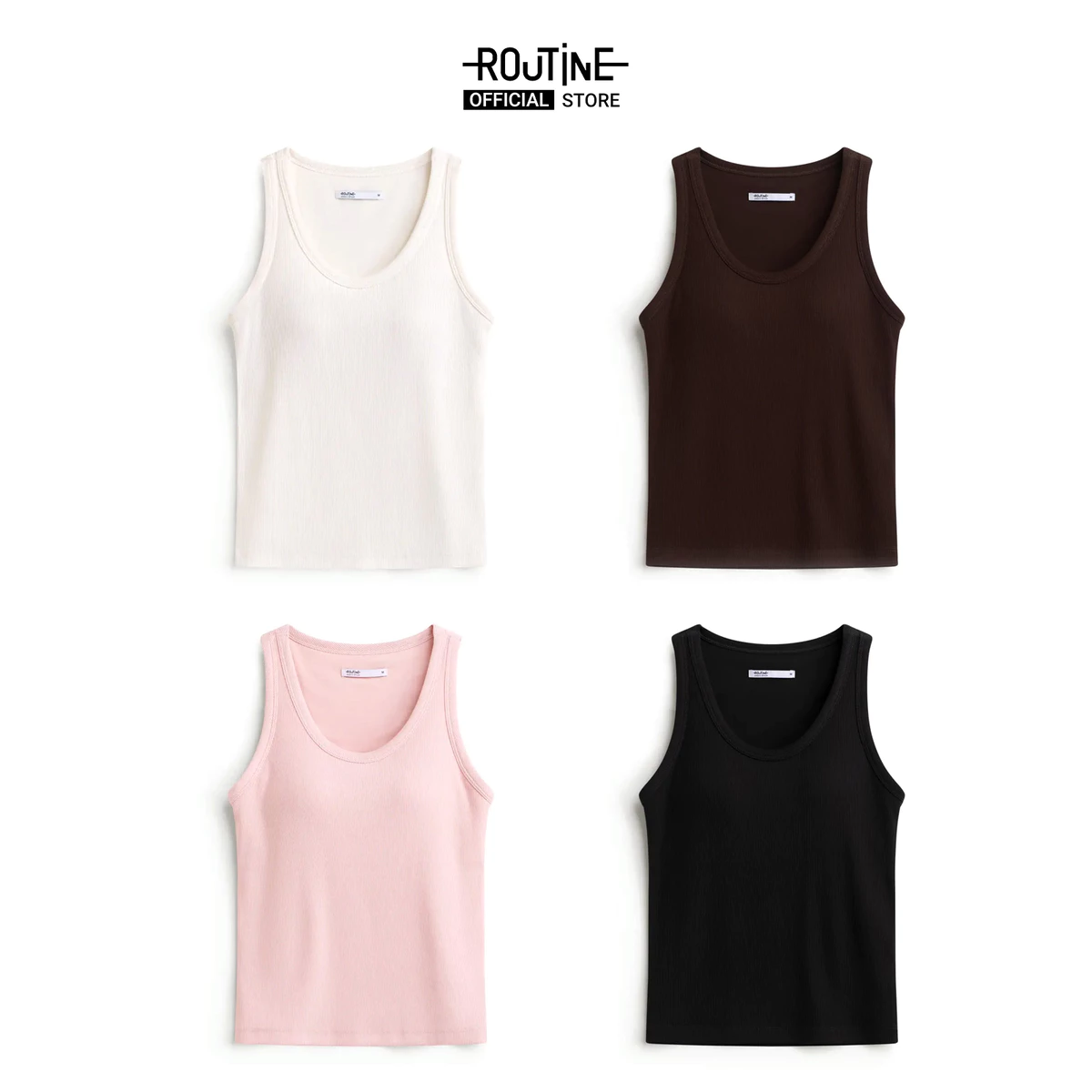 [UP TO 10%++] Áo Tanktop Ba Lỗ Nữ Có Mút Ngực Form Fitted - Routine 10S26TTOW027