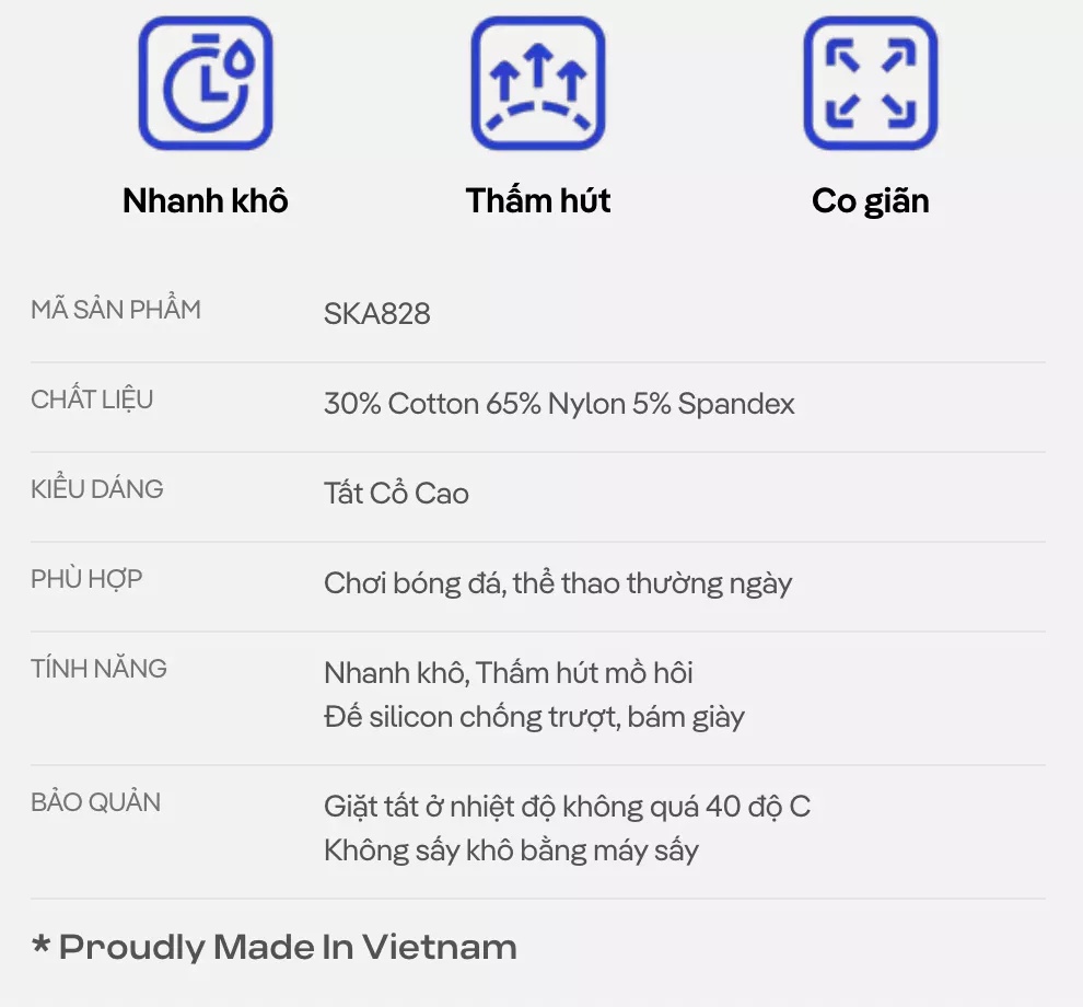 Tất thể thao Bóng Đá Cổ Cao Logo World Cup co giãn, thấm hút, nhanh khô