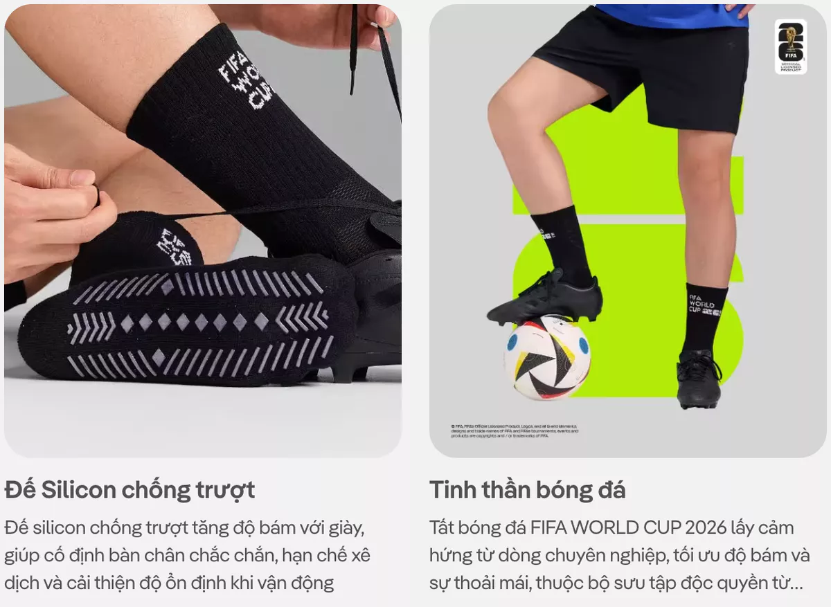 Tất thể thao Bóng Đá Cổ Trung World Cup co giãn, thấm hút, nhanh khô