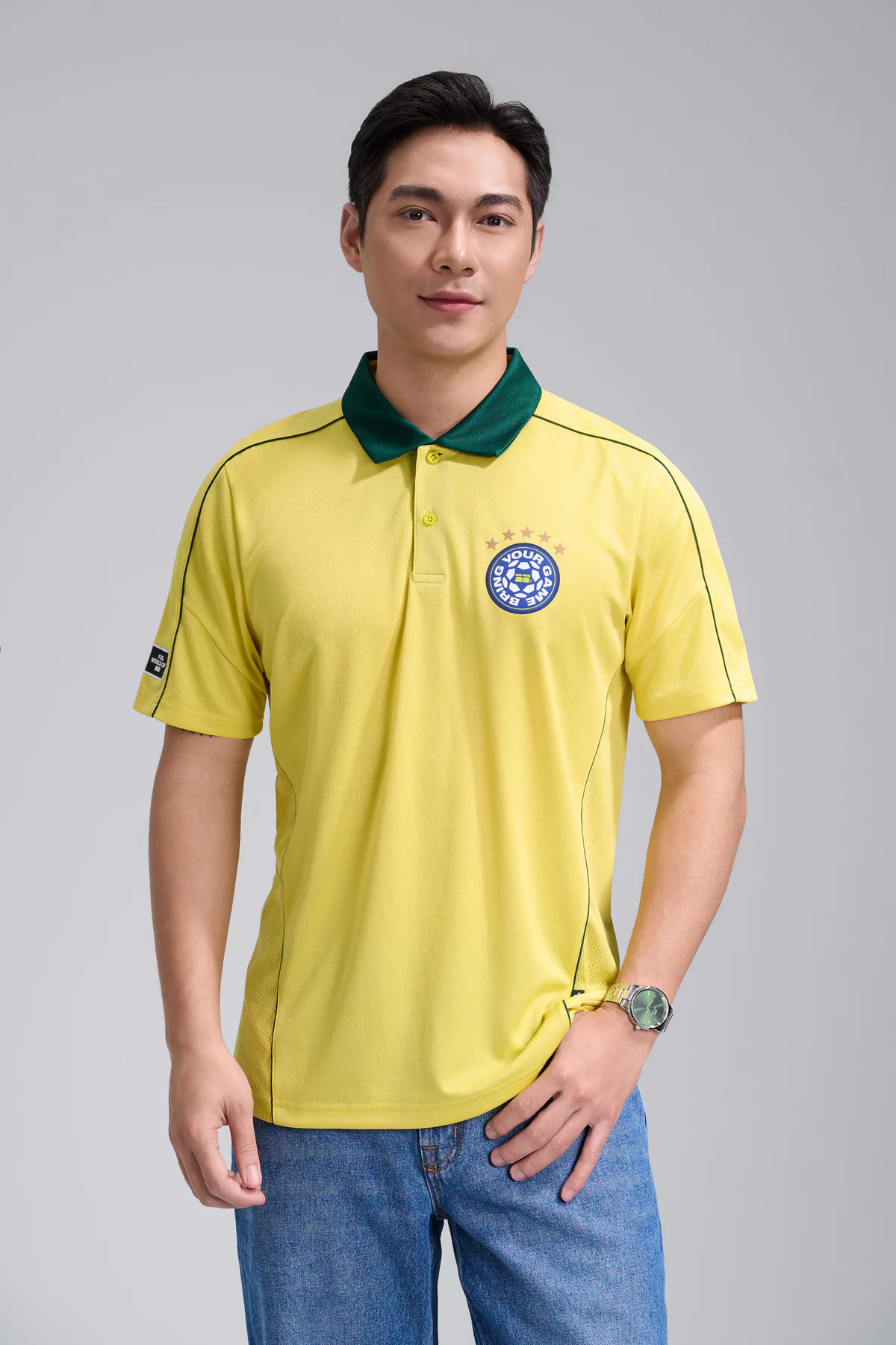 [VOUCHER 45%]Set đồ thể thao bóng đá World Cup Áo polo nam phối bo cổ Quần shorts Performance thoáng khí COOLMATE