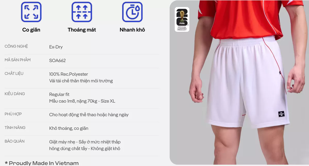 [VOUCHER 45%]Set đồ thể thao bóng đá World Cup Áo polo nam phối bo cổ Quần shorts Performance thoáng khí COOLMATE