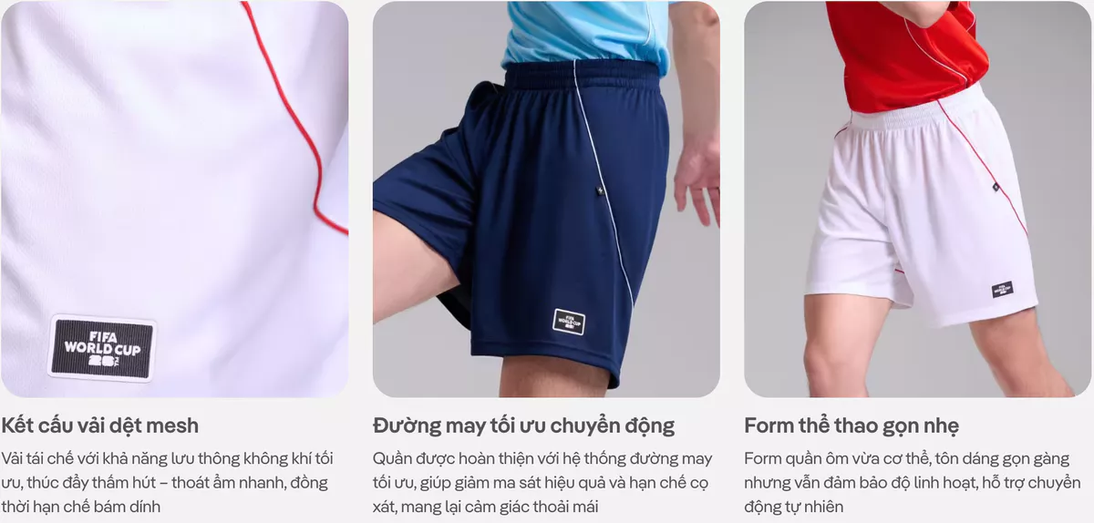 [VOUCHER 45%]Set đồ thể thao bóng đá World Cup Áo polo nam phối bo cổ Quần shorts Performance thoáng khí COOLMATE